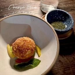 Bacchanalia signature dishes The four-course menu changes seasonally. Past features include Crab Fritter with citrus and avocado, and a cheese course.